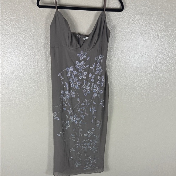 House of CB Blanca Smoke Crystal Embellished Midi Dress - Picture 3 of 14